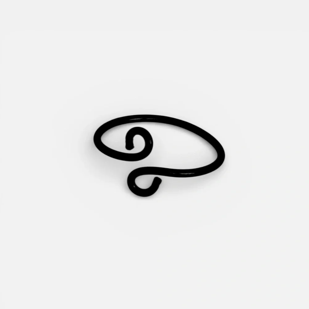 5 For $25💫Whimsigoth Black Copper Wire Swirl Ring